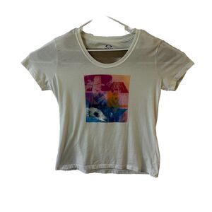 Oakley T Shirt Women's Extra Large White t-Shirt Ocean Themed/Waves XL‎
